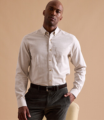 Chemise flanelle Ecru - Poche poitrine - ALEXANDER