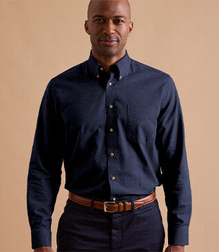 Chemise flanelle Marine - Poche poitrine - ALEXANDER