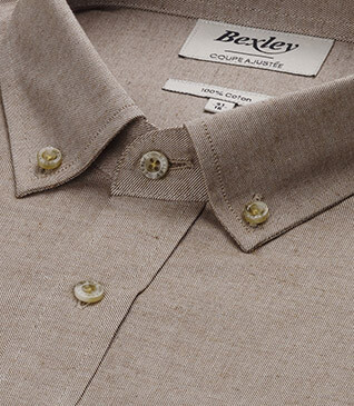 Chemise flanelle Camel - ALEXANDER