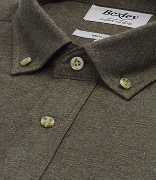 Chemise flanelle Vert Foncé - Poche poitrine - ALEXANDER