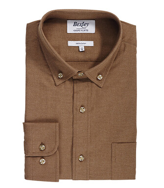 Chemise flanelle Caramel - Poche poitrine - ALEXANDER