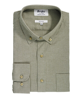 Chemise flanelle Vert Army - Poche poitrine - ALEXANDER