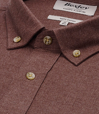 Chemise flanelle Mocha - Poche poitrine - ALEXANDER