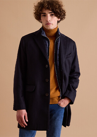 Manteau homme laine & cachemire hiver Bleu Marine - HONORÉ II