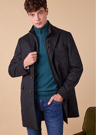 Manteau homme laine & cachemire hiver Gris Anthracite - HONORÉ II