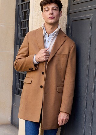 Manteau homme laine & cachemire Camel Foncé - HONORÉ II