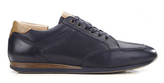Sneakers homme cuir Noir Patiné - BELBARA