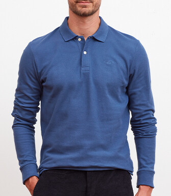 Polo manches longues homme Bleu royal - ANDY II ML