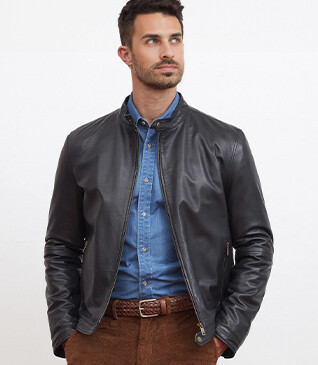 Blouson cuir homme Noir - CARTER
