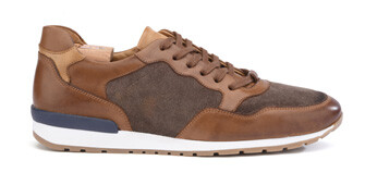 Sneakers homme Châtaigne Patiné et Velours Taupe - CANBERRA II