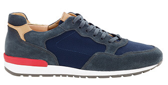 Sneakers homme Velours Vert foncé & navy - CANBERRA II