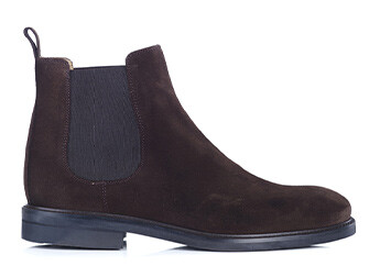 Chelsea boots cuir pull up homme Velours brun - FANGLER GOMME CITY