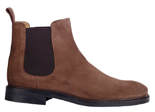 Chelsea boots cuir homme Velours brun - FANGLER GOMME CITY II