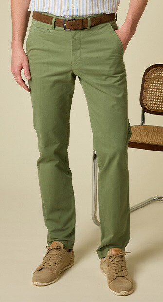 Pantalon chino pour homme Vert Sauge - JERRY II