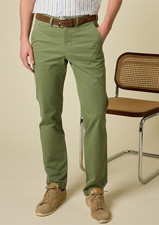 Pantalon chino pour homme Vert Sauge - JERRY II