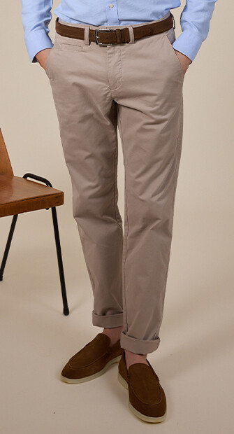 Pantalon chino pour homme Greige Foncé - JERRY II