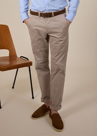 Pantalon chino pour homme Greige Foncé - JERRY II