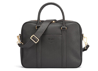 Cartable homme cuir avec bandoulière Chocolat Grainé - KARLINGTON III