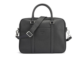 Cartable homme cuir avec bandoulière Noir Grainé - KARLINGTON III