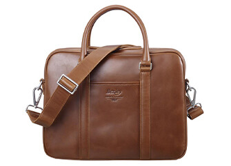 Cartable homme cuir avec bandoulière Gold - KARLINGTON III