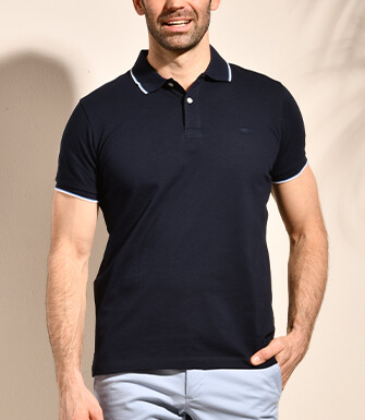 Polo Navy et Blanc homme - ALBERN