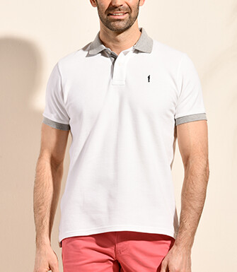 Polo Blanc et Gris Chiné homme - ARDLEY