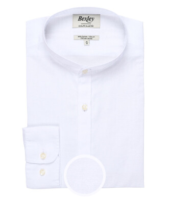 Chemise coton lin blanche unie - ELIBERT