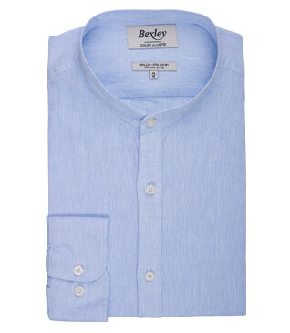 Chemise coton lin Chambray bleu Clair - ELIBERT