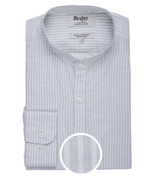 Chemise coton lin Vert Tilleul et Blanc - ELIBERT