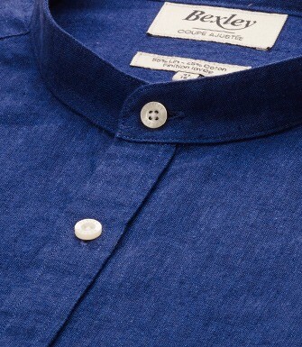 Chemise coton lin Chambray Indigo - ELIBERT