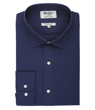 Chemise coton lin Marine - SILBERT