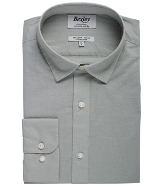 Chemise coton lin vert tilleul unie - SILBERT