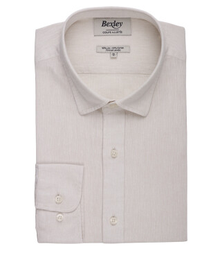 Chemise coton lin Chambray Écru - SILBERT