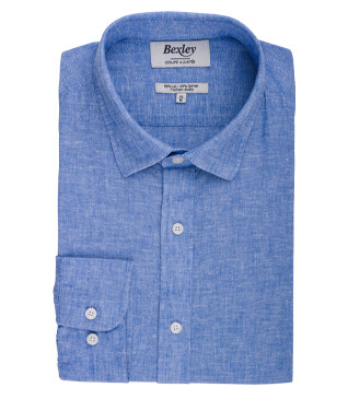 Chemise coton lin Chambray Bleu et Océan - SILBERT