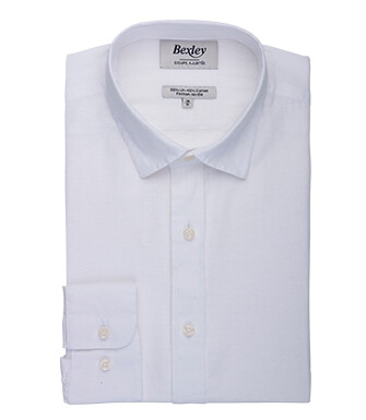 Chemise Homme Chambray Blanc à Motif - SILBERT