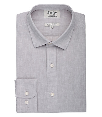 Chemise Homme Chambray Greige Clair - SILBERT