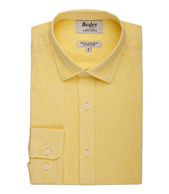 Chemise Homme Chambray Jaune Pale - SILBERT