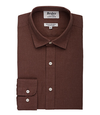 Chemise Homme Chambray Mocha - SILBERT