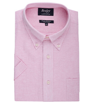 Chemise coton et lin Chambray Rose - Poche poitrine - COLTEN MC