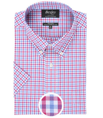 Chemise coton Rose bleu et blanc - Poche poitrine - CULLEN MC
