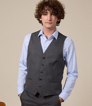 Gilet de costume homme Gris moyen - LAZARE