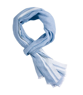 Chèche Lin coton chambray Bleu Ciel
