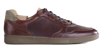 Sneakers homme cuir Chocolat Patiné - BORONIA