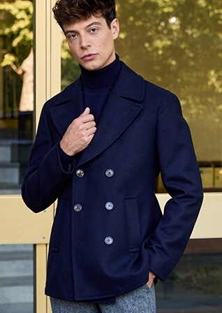 Manteau homme type Caban Marine - GAËLAN