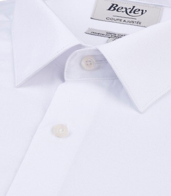 Chemise en Twill de Coton Blanc - CAUBERT