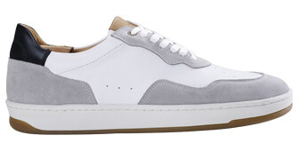 Sneakers blanches avec velours Beige homme - WONGARA