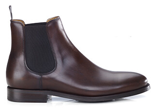 Chelsea boots cuir homme Chocolat Patiné - ALDERTON GOMME