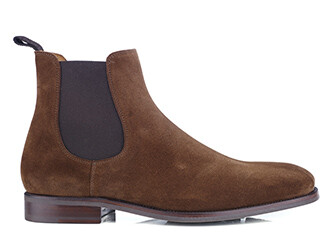 Chelsea boots homme velours Havane - ALDERTON GOMME
