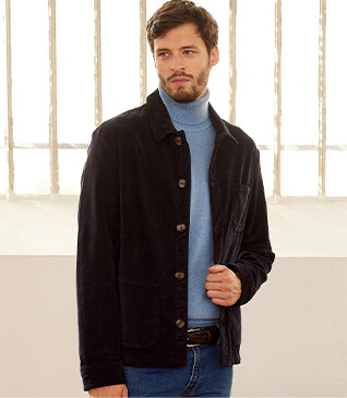 Veste velours homme Navy - FIDÉLIEN