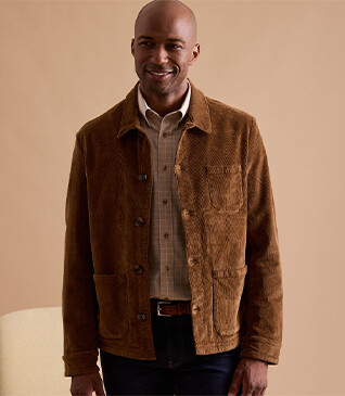 Veste velours homme Camel foncé - FIDÉLIEN